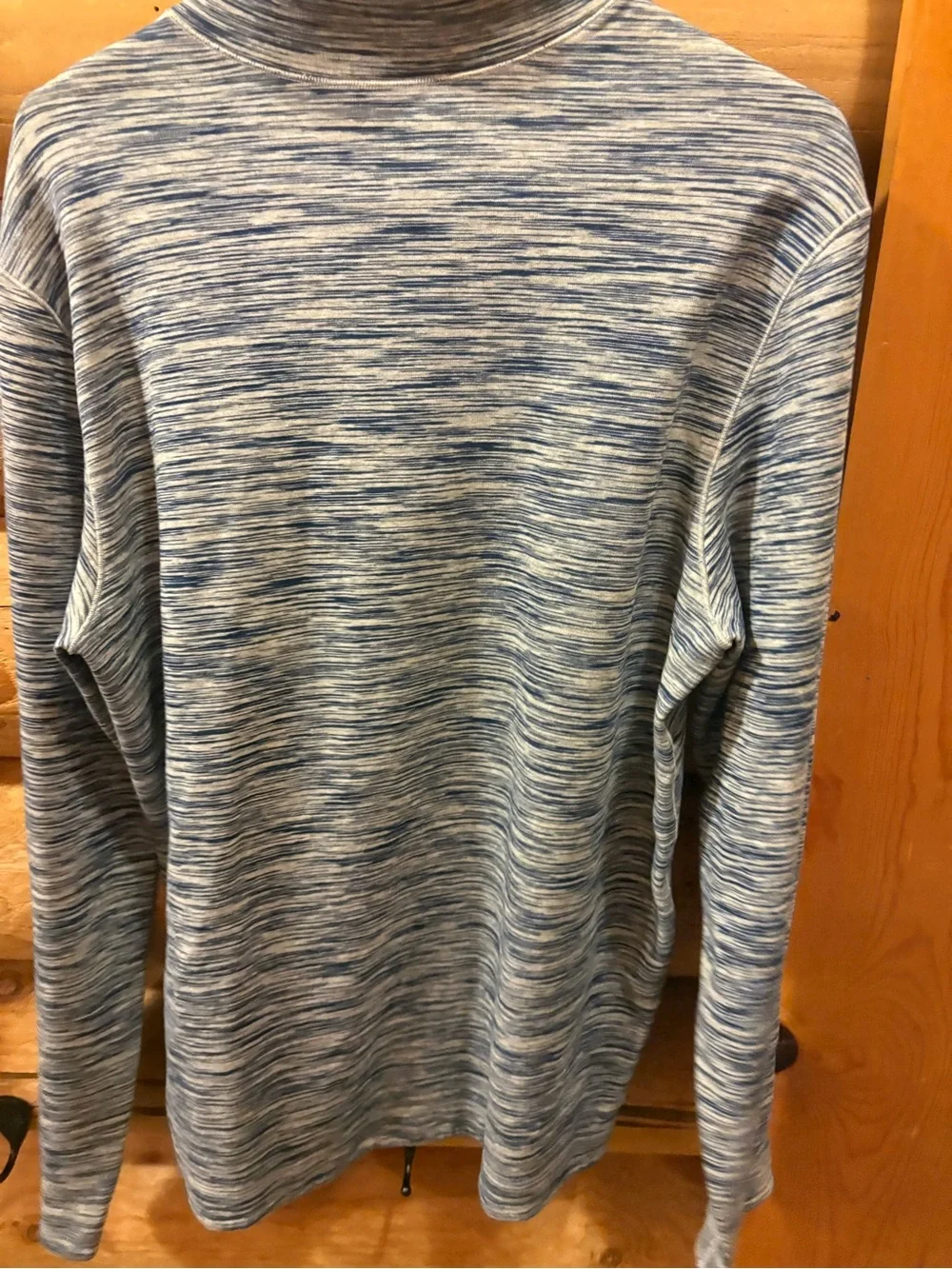 Johnston & Murphy Blue and Gray Heathered reversible Quarter-Zip Sweatshirt